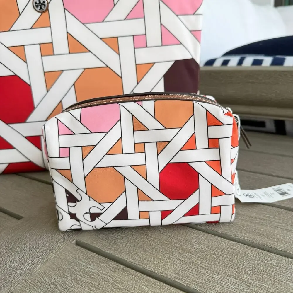 Bundle‼️Tory Burch Nylon Large Tote 176043 & Cosmetic Case 175895